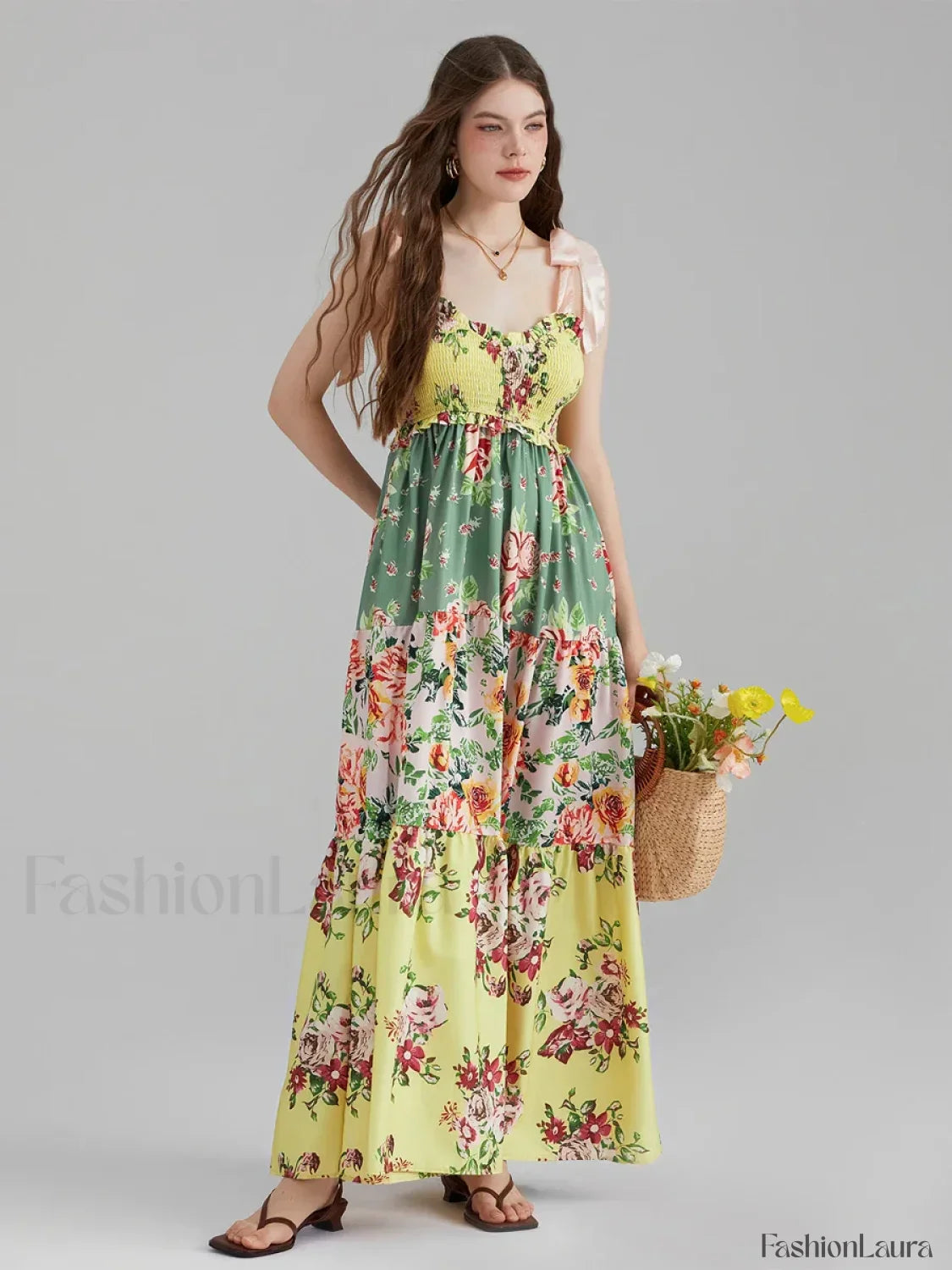 Floral Cami Straps Boho Dress