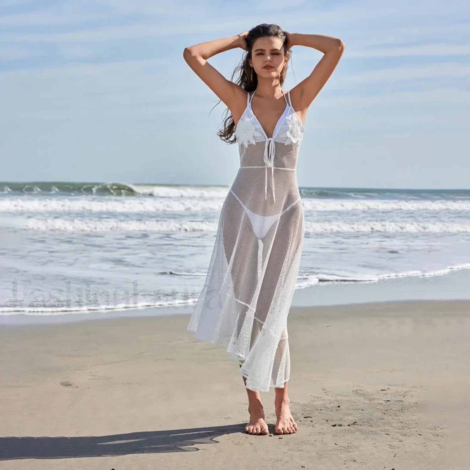 Floral Crochet Maxi Dress Cover Up