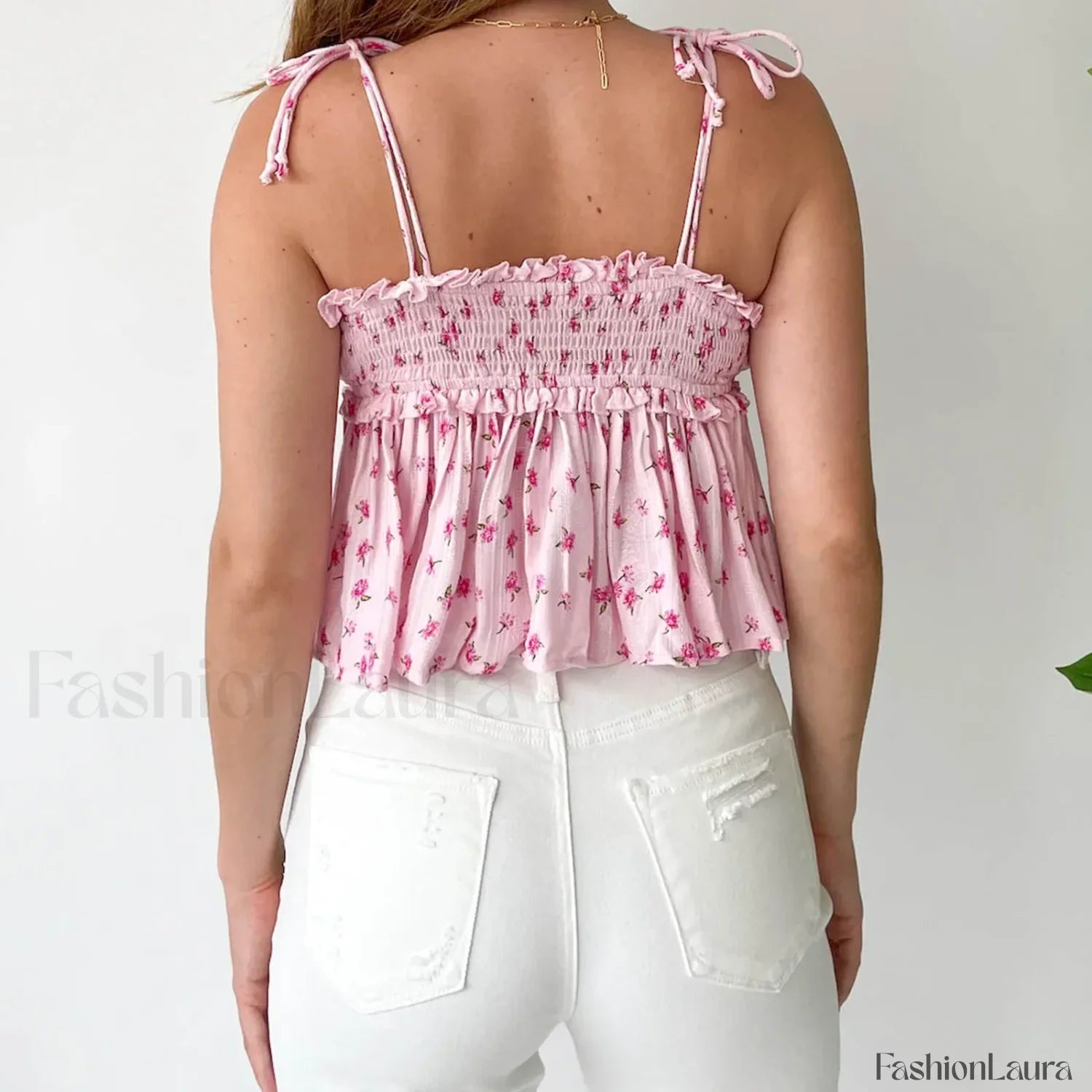 Floral E-Girl Ruffled Crop Top