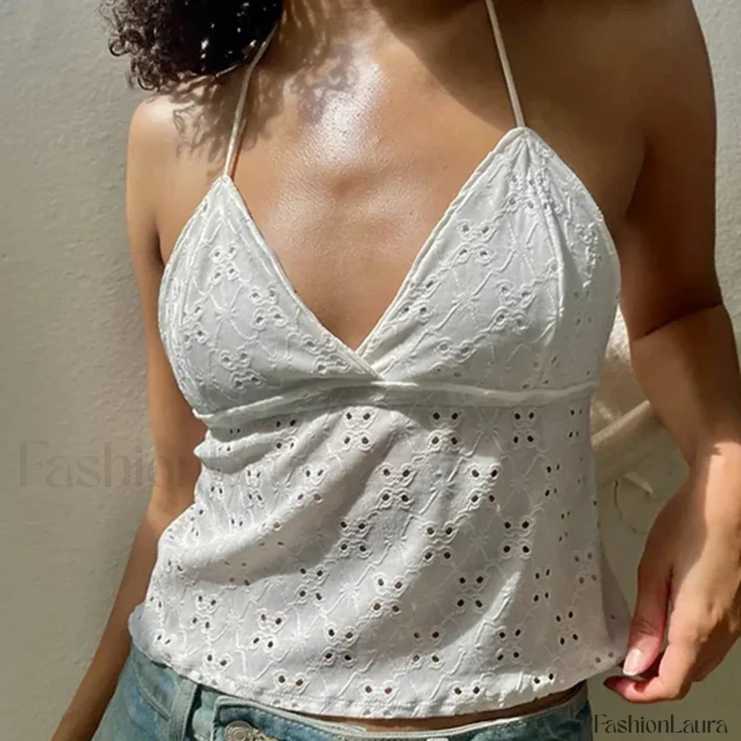 Floral Eyelet Cottage Crop Top