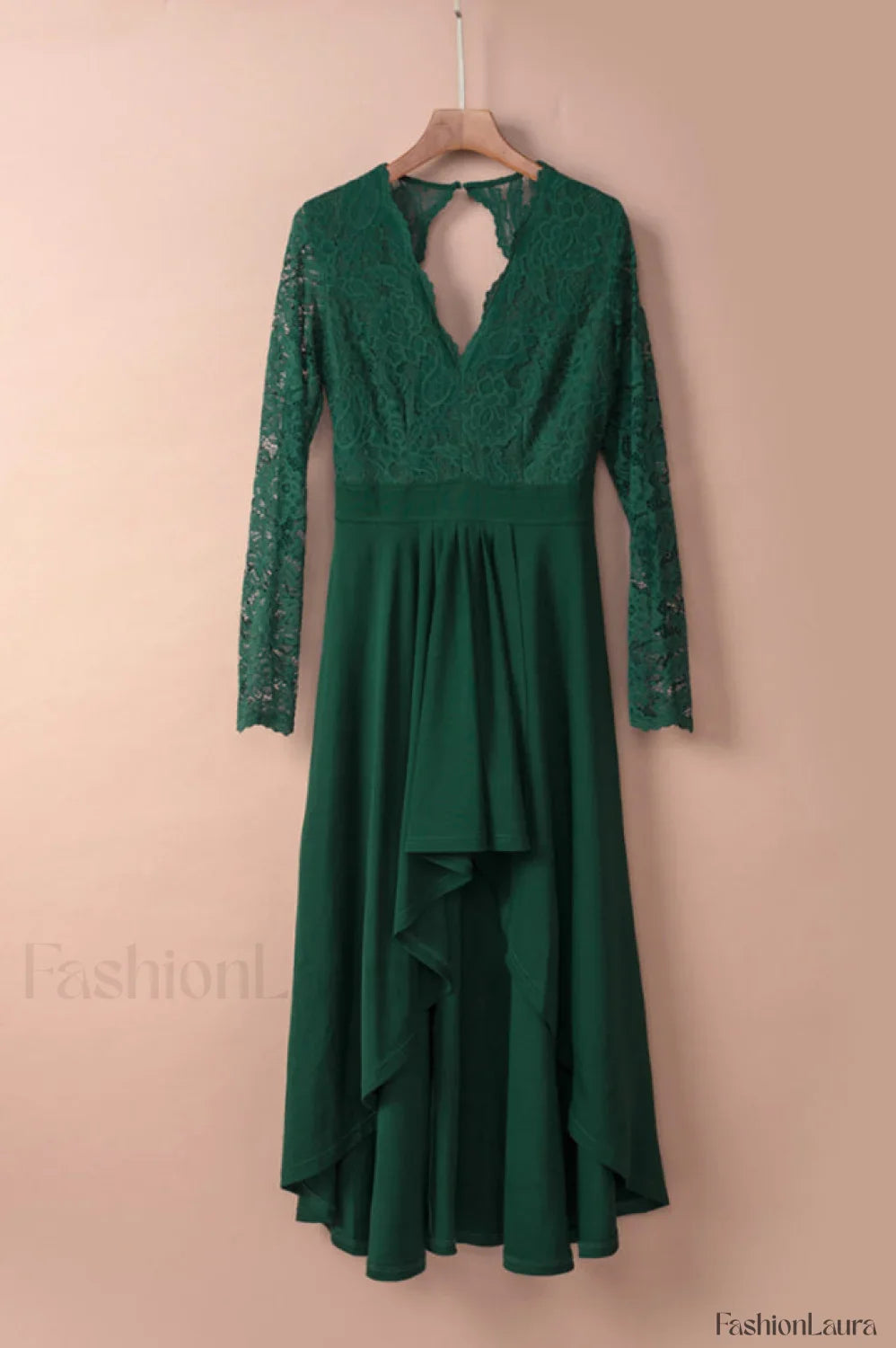 Floral Lace Satin Charming Maxi Prom Dress