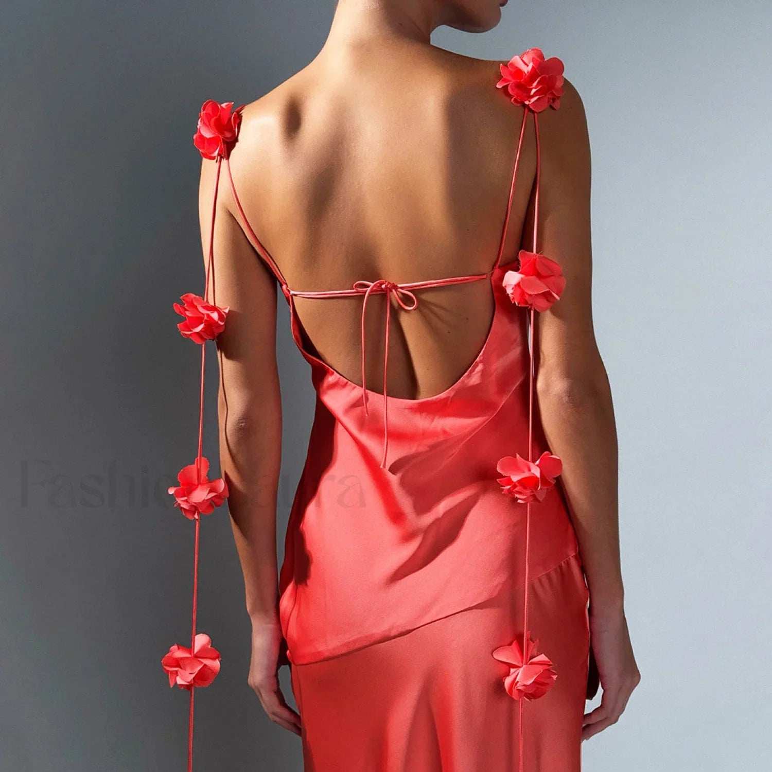 Floral Strappy Backless Slim Fit Hip-Wrap Maxi Dress