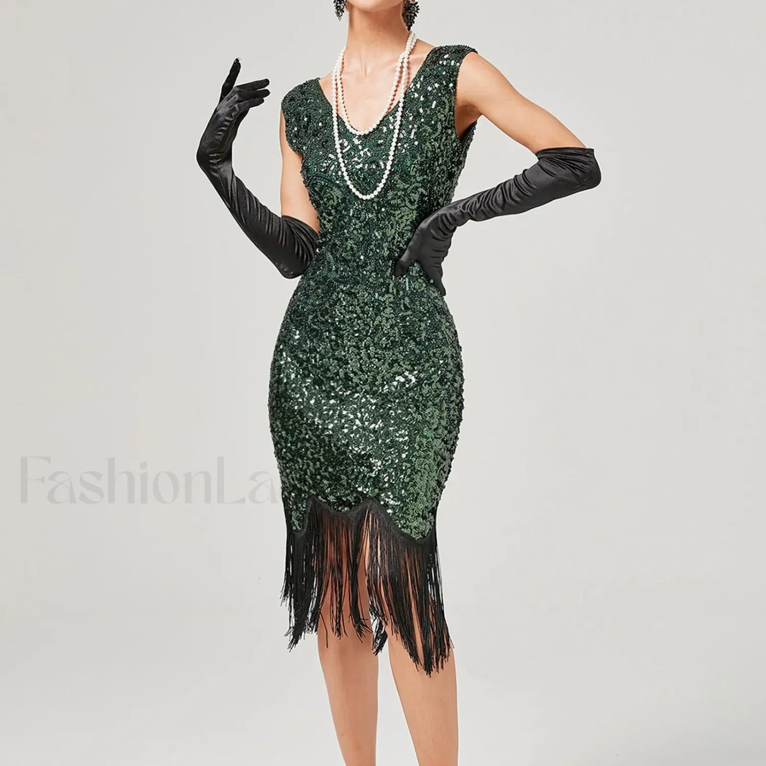 For Women 2024 1920s O-neck Sleeveless Tassel Shinny Glitter Sequin Club Party Vestidos Prom Dress