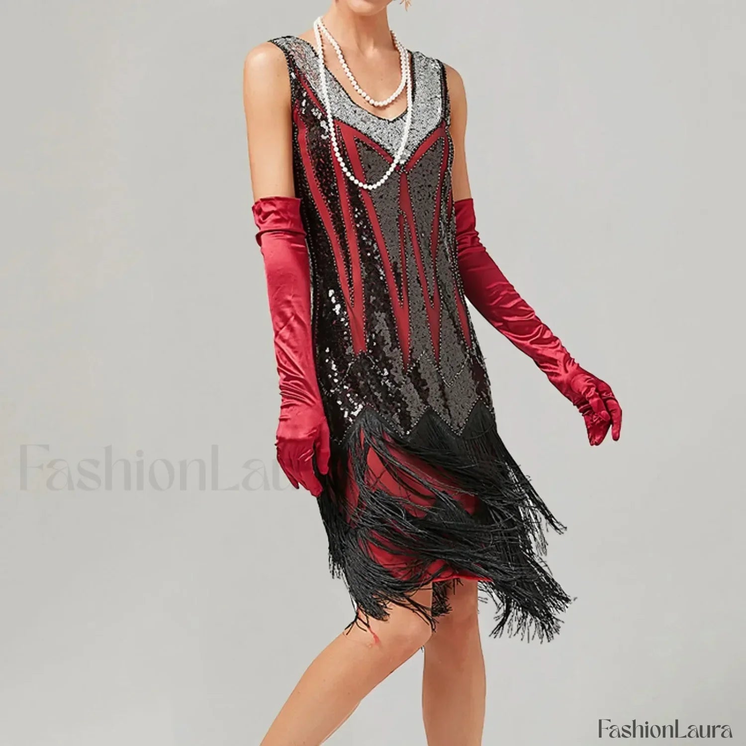 For Women 2024 1920s O-neck Sleeveless Tassel Shinny Glitter Sequin Club Party Vestidos Prom Dress