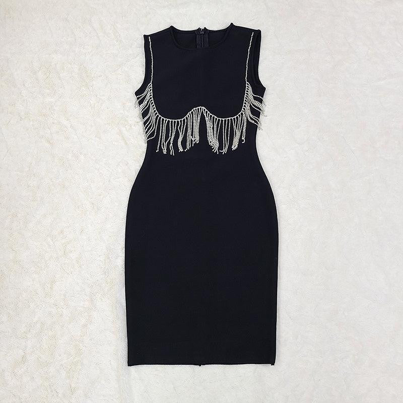 Franci Embellished Tassel Rhinestone Sleeveless Dress