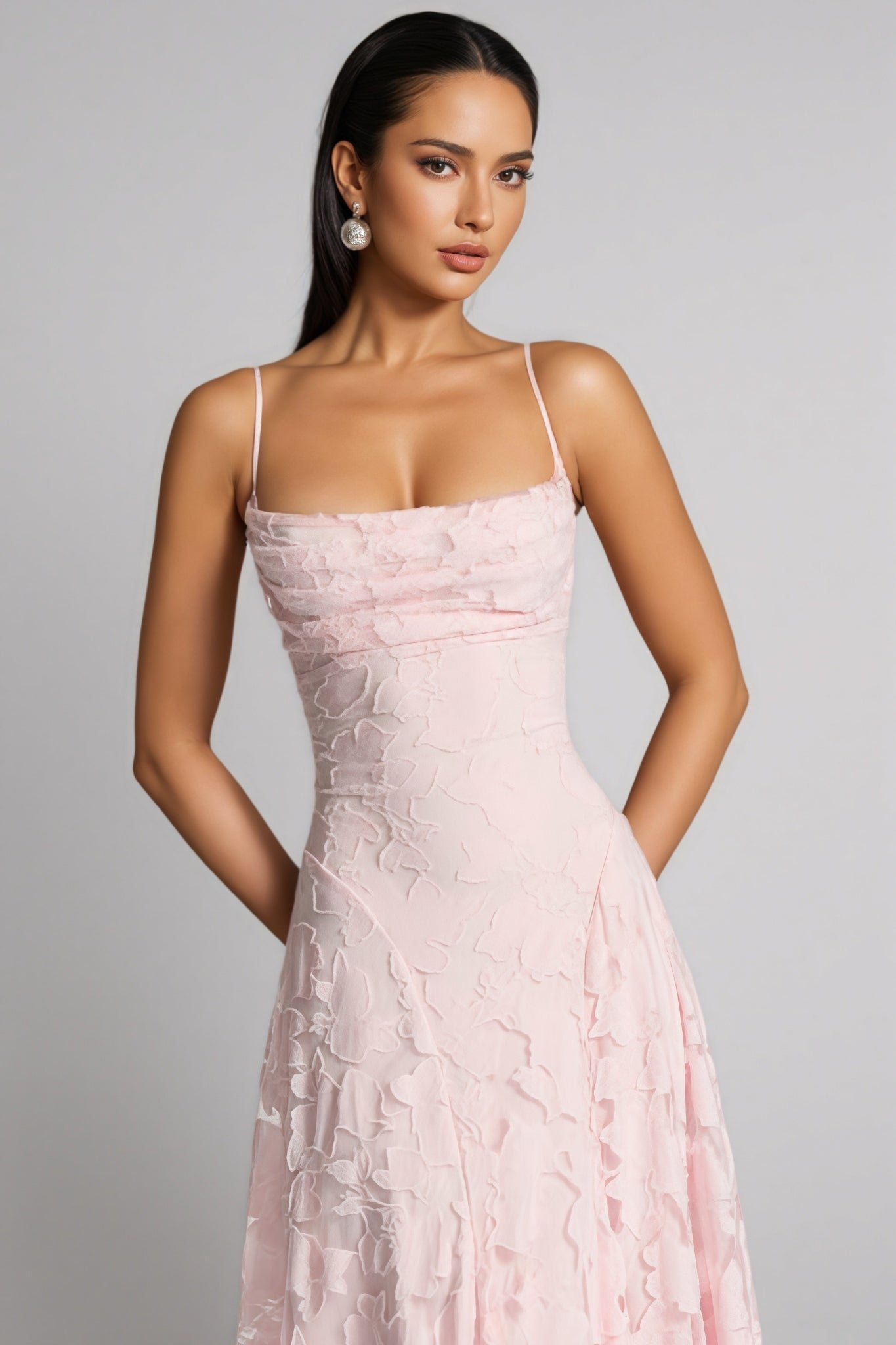 Sorelp Pink Strapless Mesh Maxi Dress - View 2
