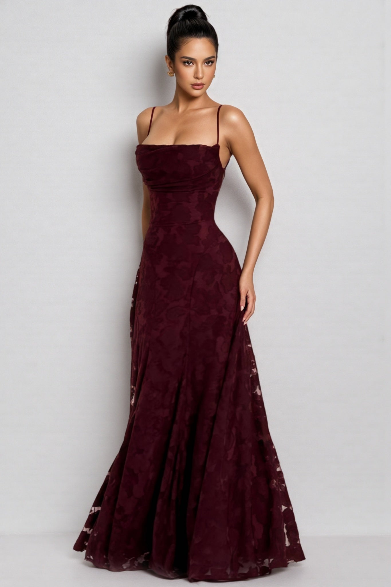 Liralk Red Strapless Mesh Maxi Dress - View 6