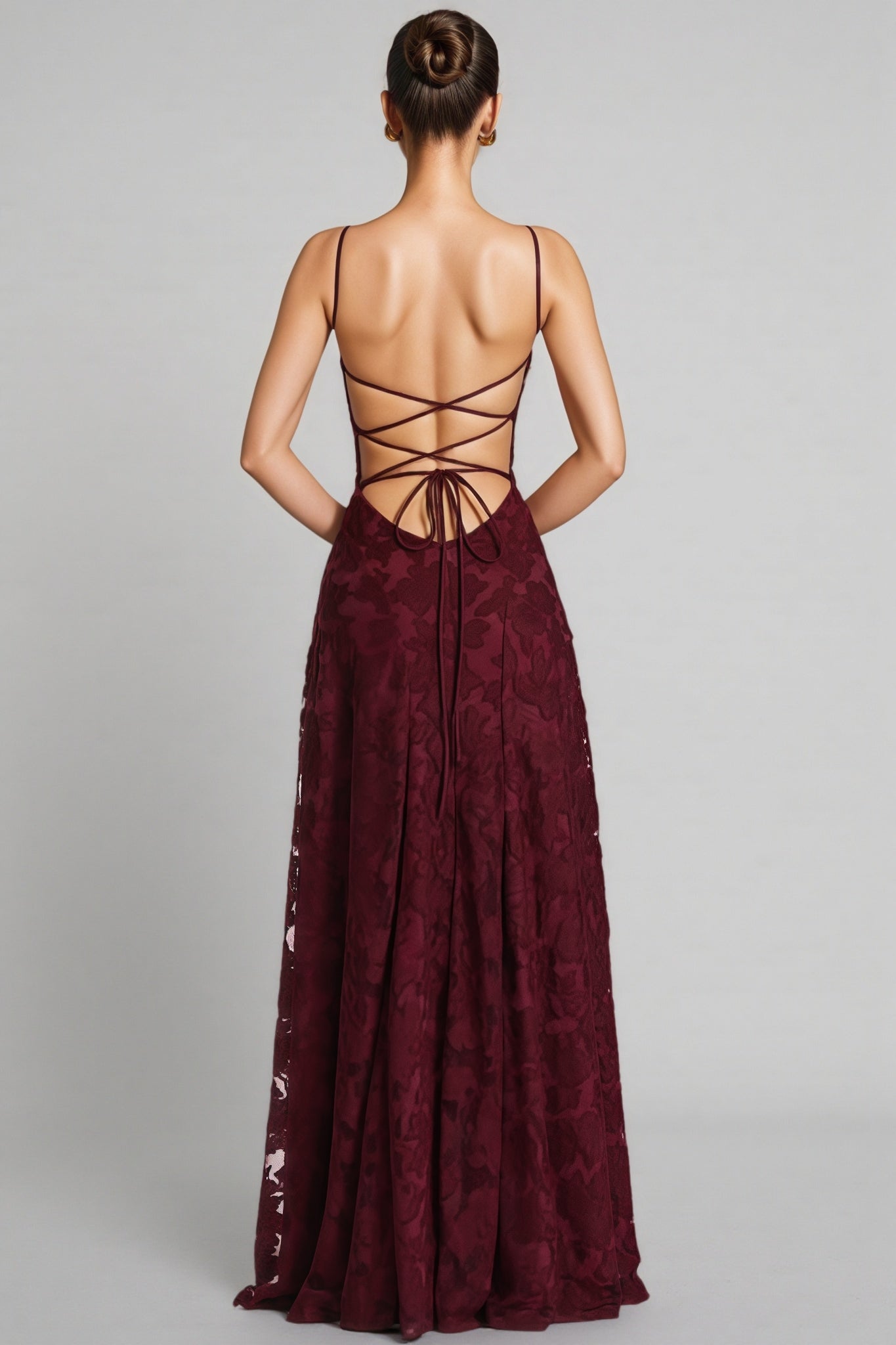 Liralk Red Strapless Mesh Maxi Dress - View 5