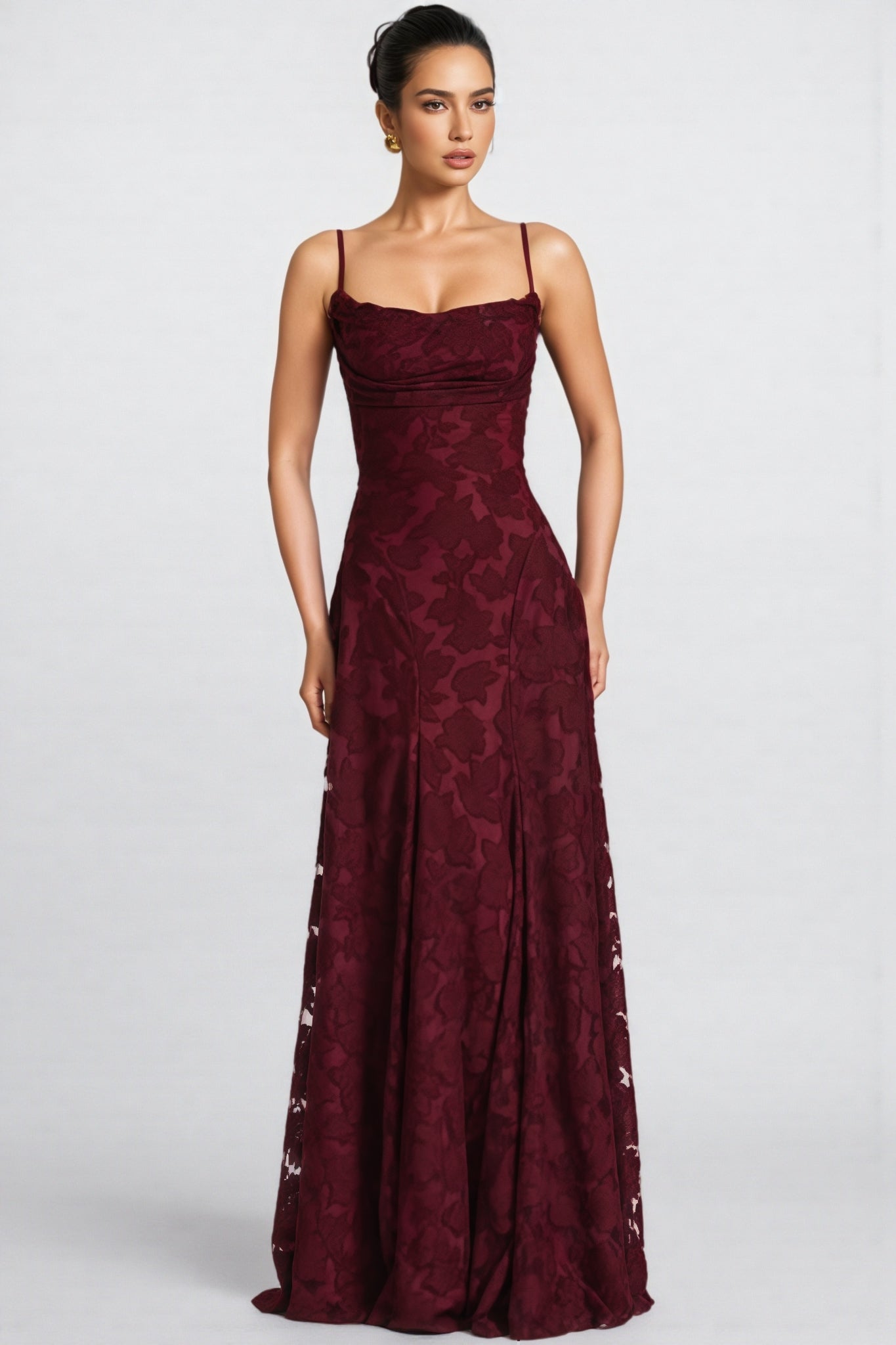 Liralk Red Strapless Mesh Maxi Dress - View 2