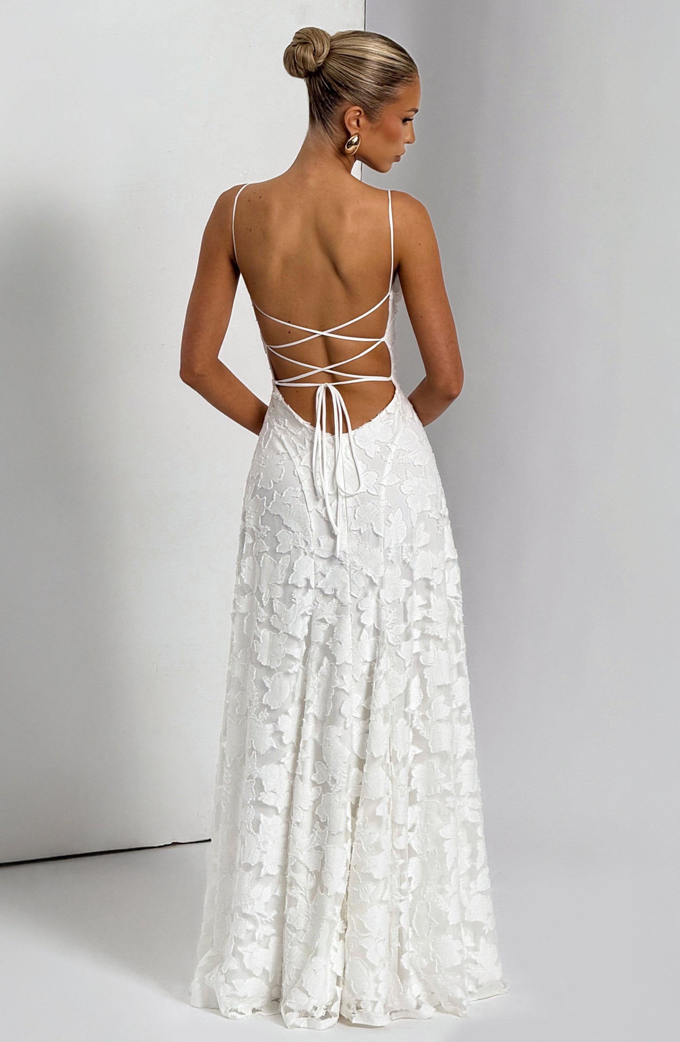 Floral Lace Spaghetti Strap Mermaid Maxi Gown Wedding 2