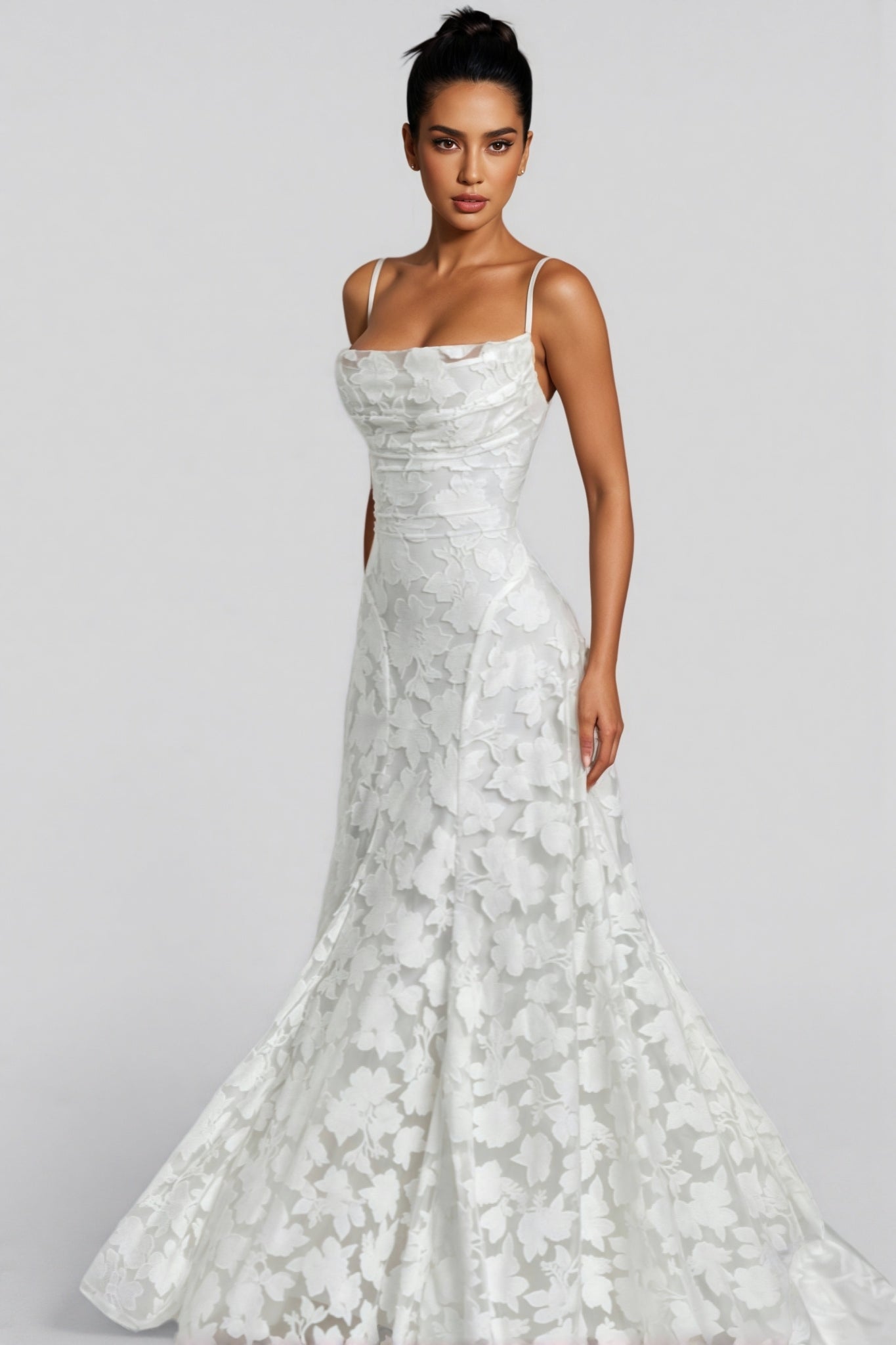 Mirarlt White Strapless Mesh Maxi Dress - View 4