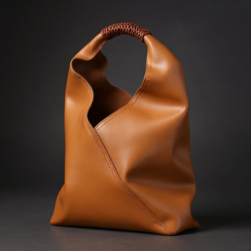 Braided Top Handle Slouchy Hobo Bag