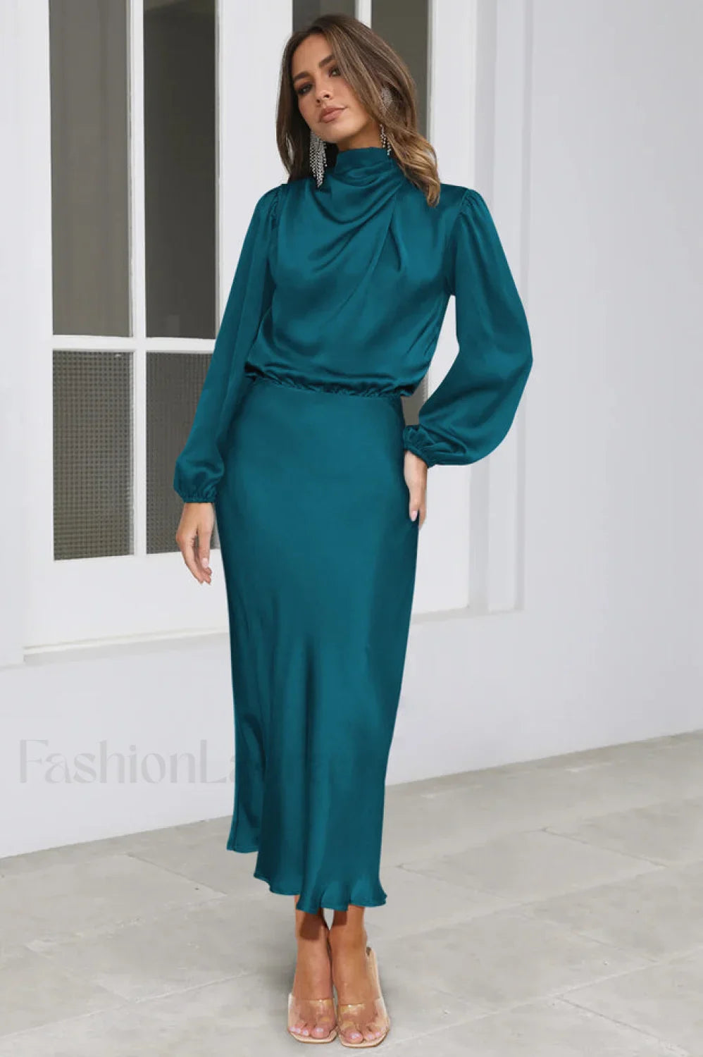 From The Source Charming High Neck Bridal Dress