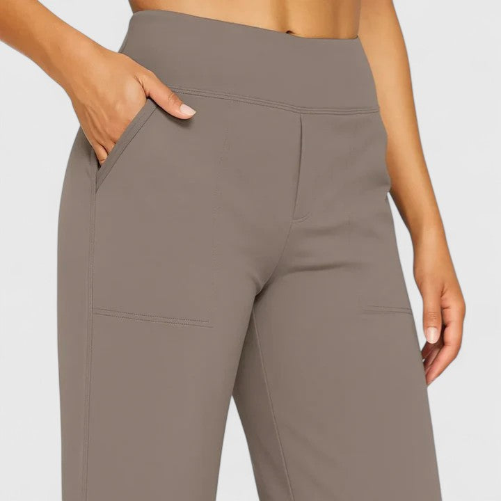 High Waist Wide Leg Pants with Pockets