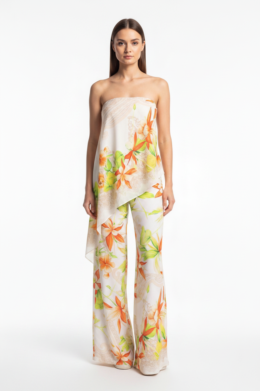 Elegant Tropical Floral Jumpsuit for Women - Lightweight & Comfortable