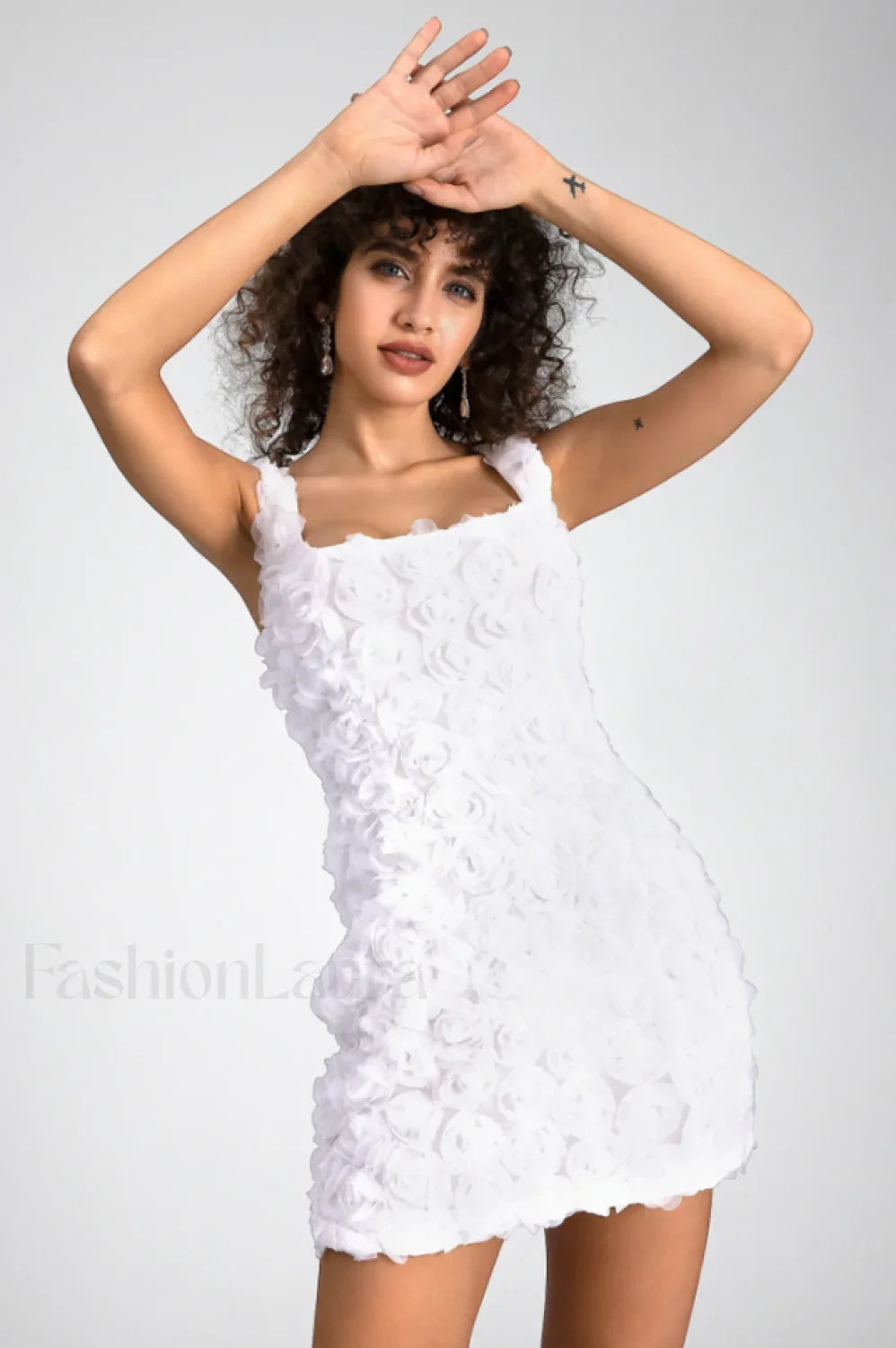 Fryni 3D Stylish Floral Mini Dress