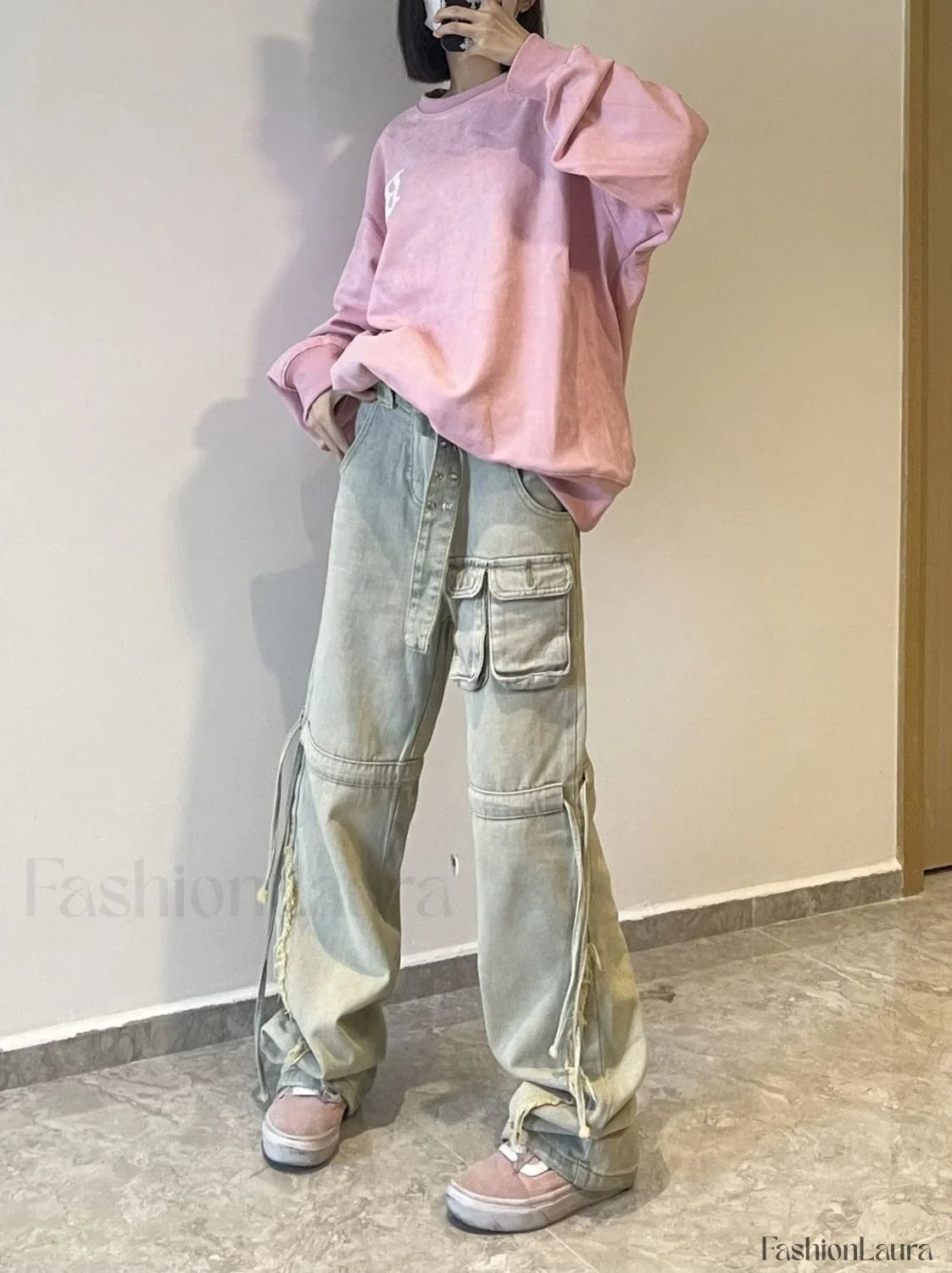 Function Pocket Graceful Boyfriend Cargo Jeans