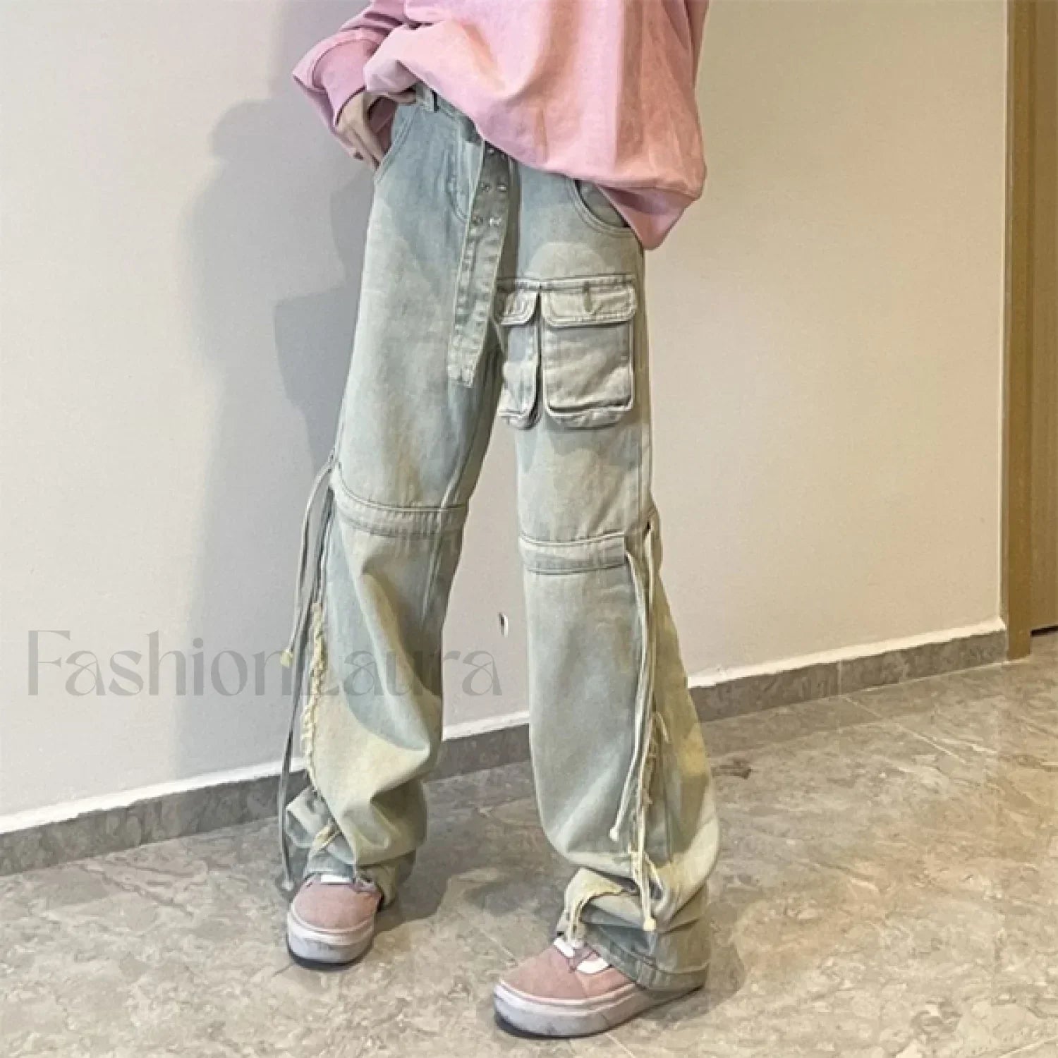 Function Pocket Graceful Boyfriend Cargo Jeans
