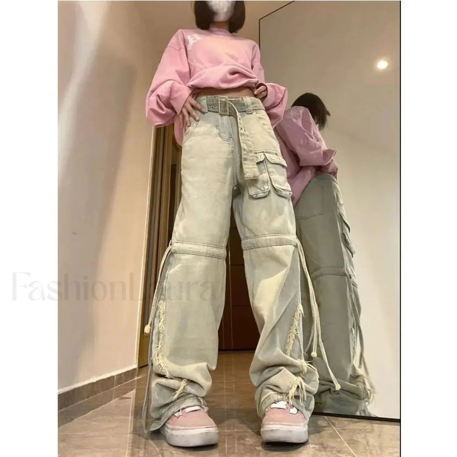 Function Pocket Graceful Boyfriend Cargo Jeans