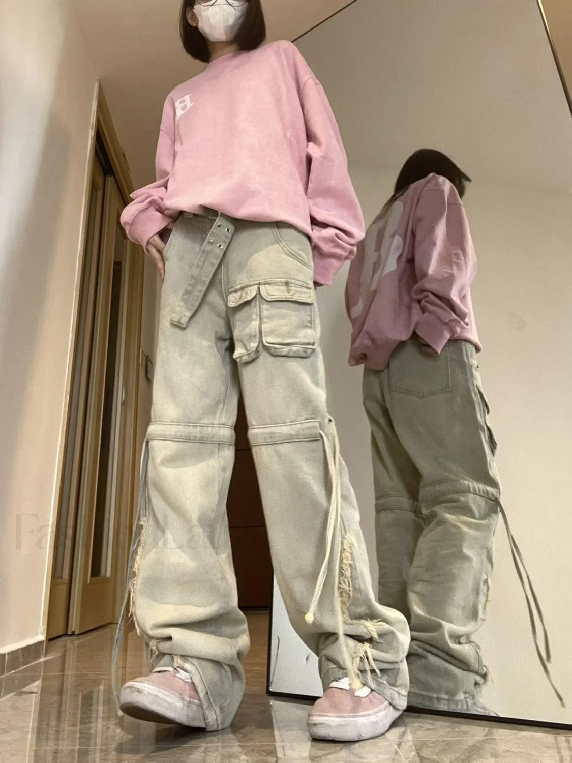 Function Pocket Graceful Boyfriend Cargo Jeans