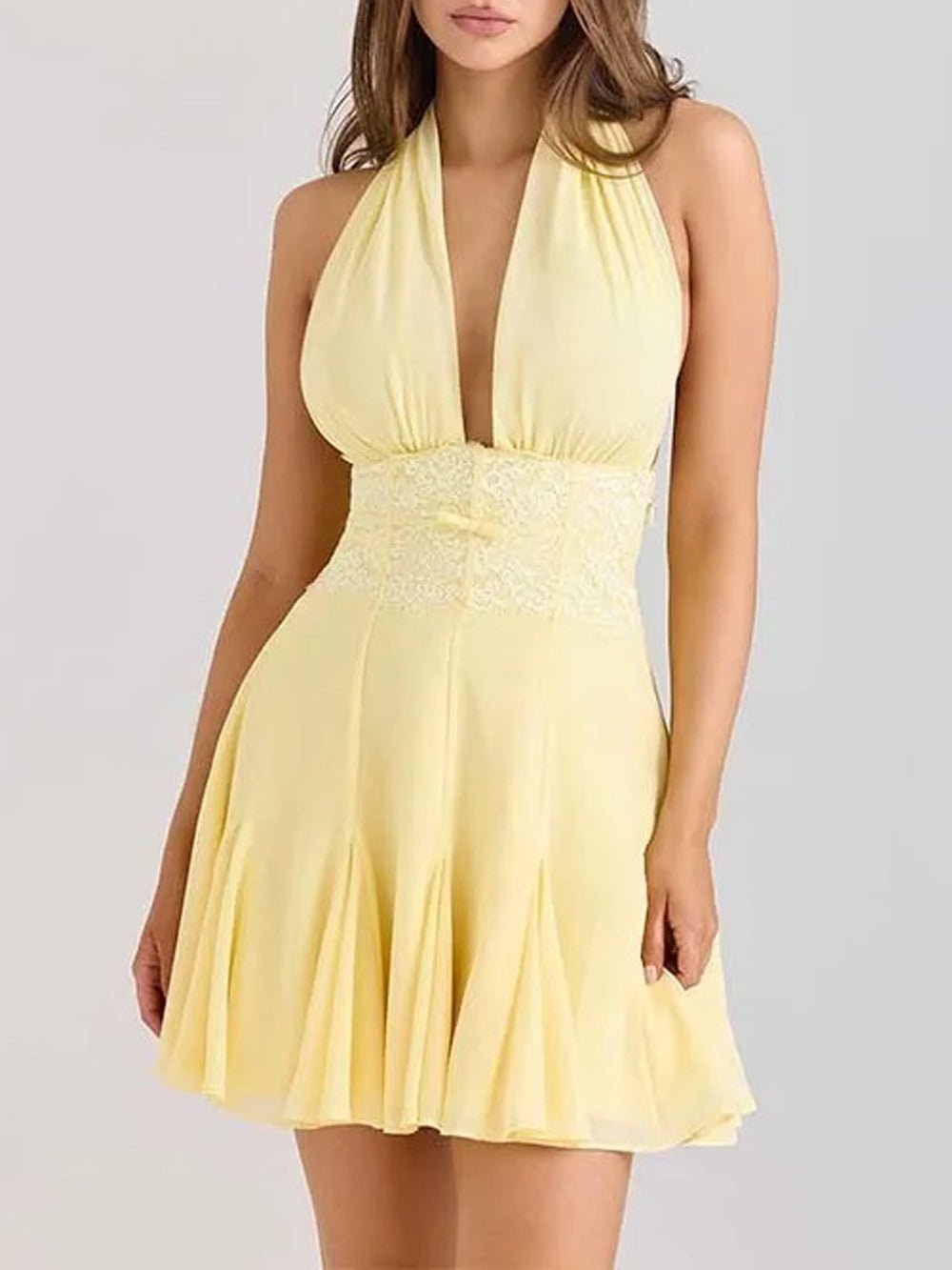 Gemma Lace Patchwork Mini Dress - View 7