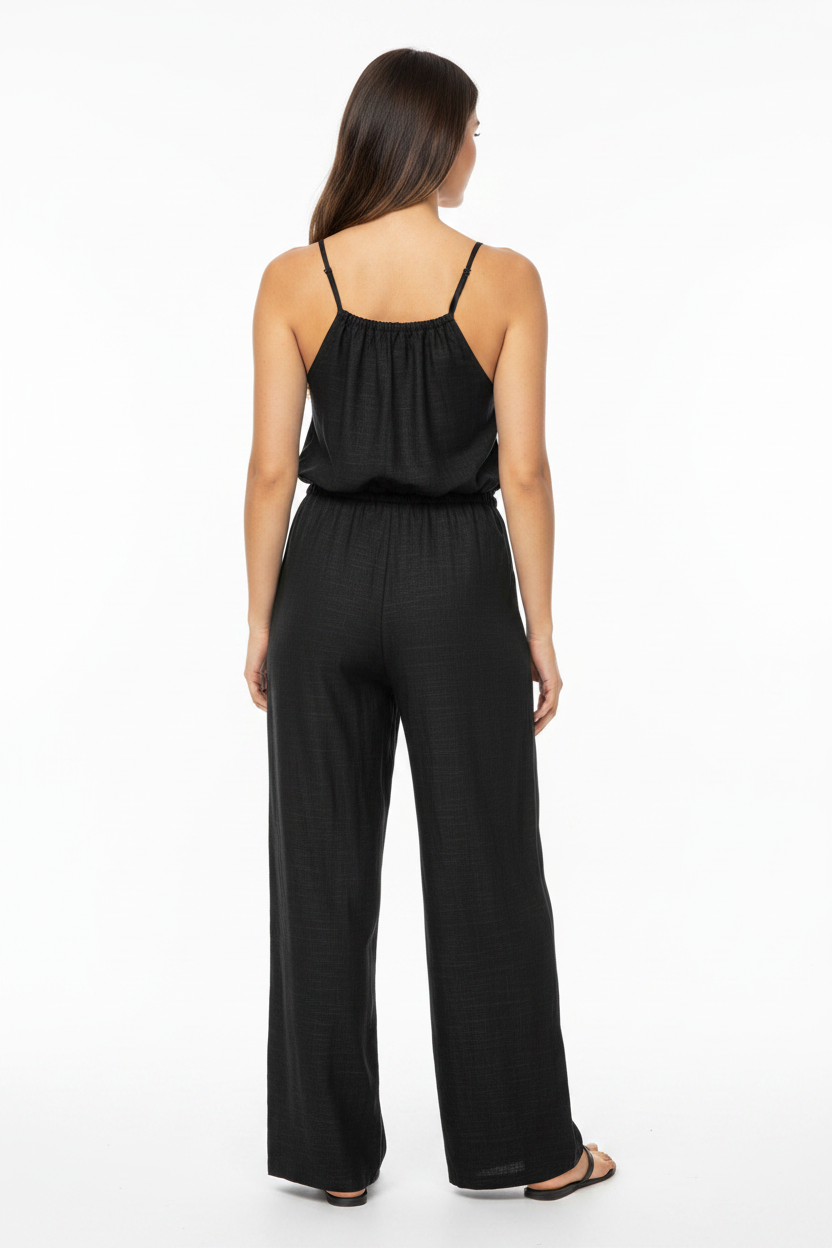 Stylish Lightweight Summer Jumpsuit with Pockets & Adjustable Straps