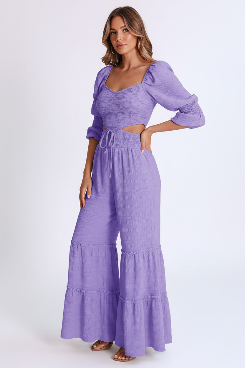 Elegant Wide-Leg Jumpsuit for Women with Pockets & Adjustable Straps