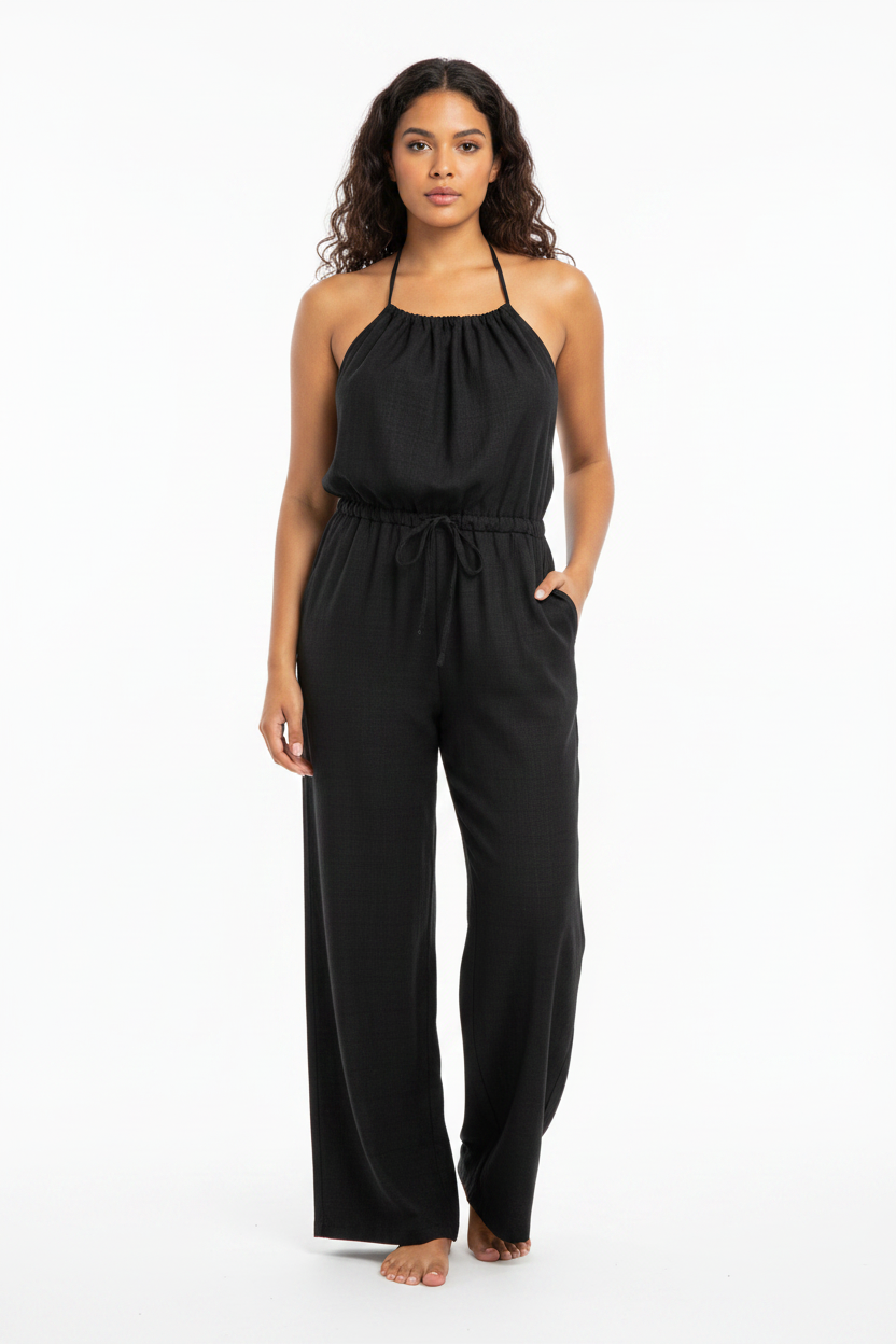 Stylish Lightweight Summer Jumpsuit with Pockets & Adjustable Straps