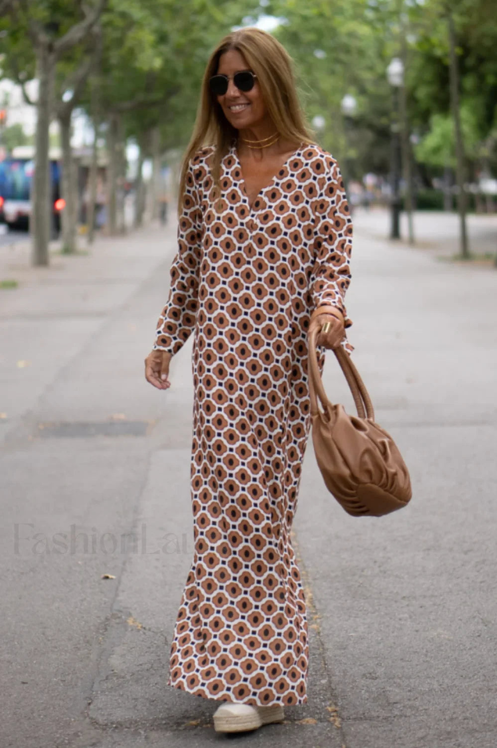 Geometric Elegant Maxi Dress
