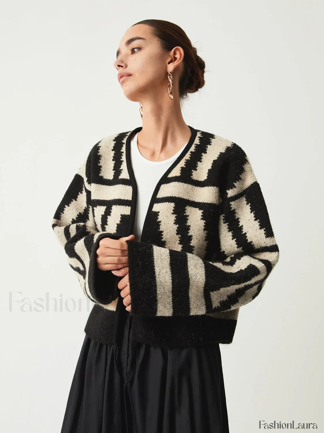 Geometric Print Graceful Kimono Cardigan