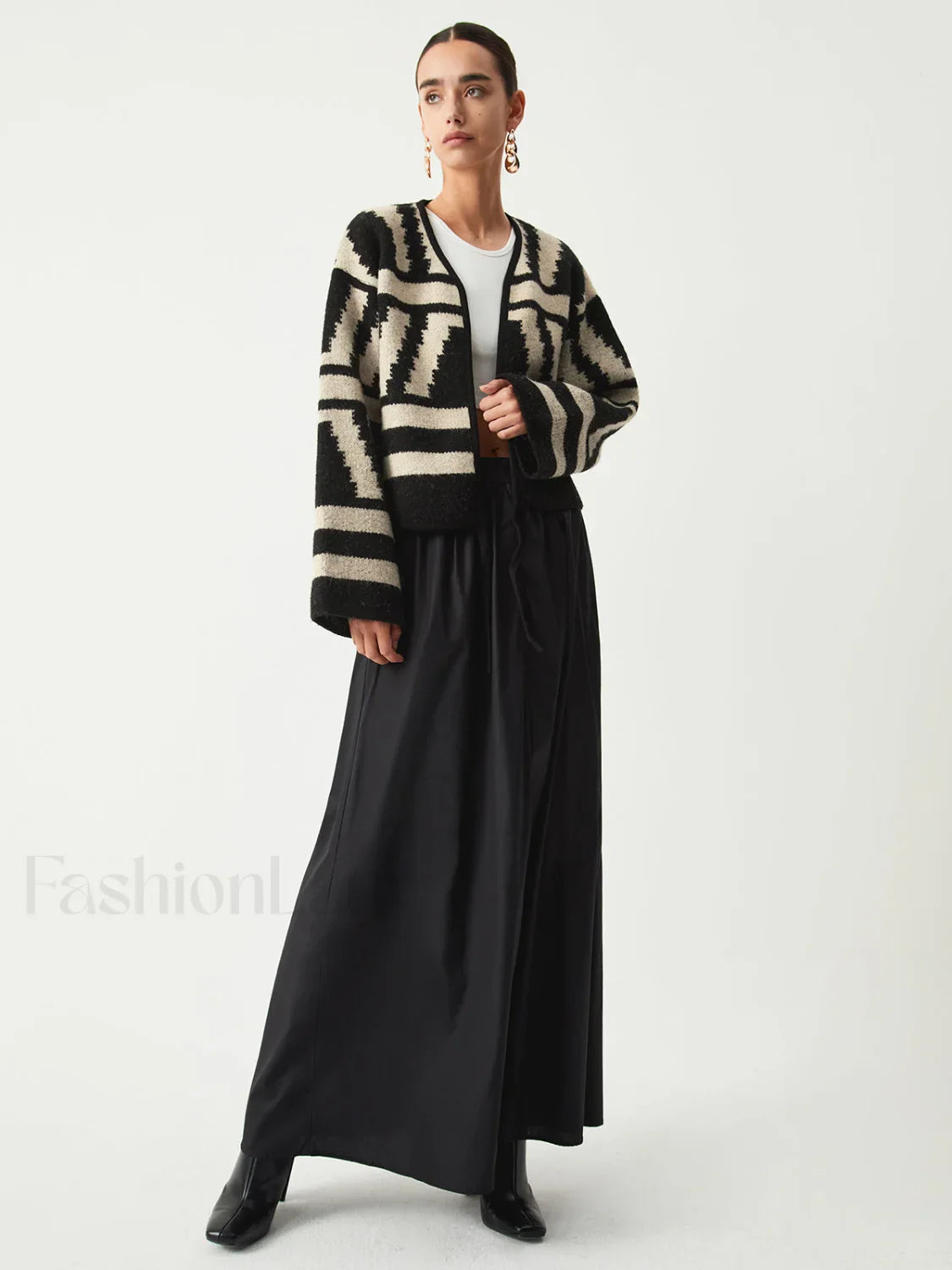 Geometric Print Graceful Kimono Cardigan