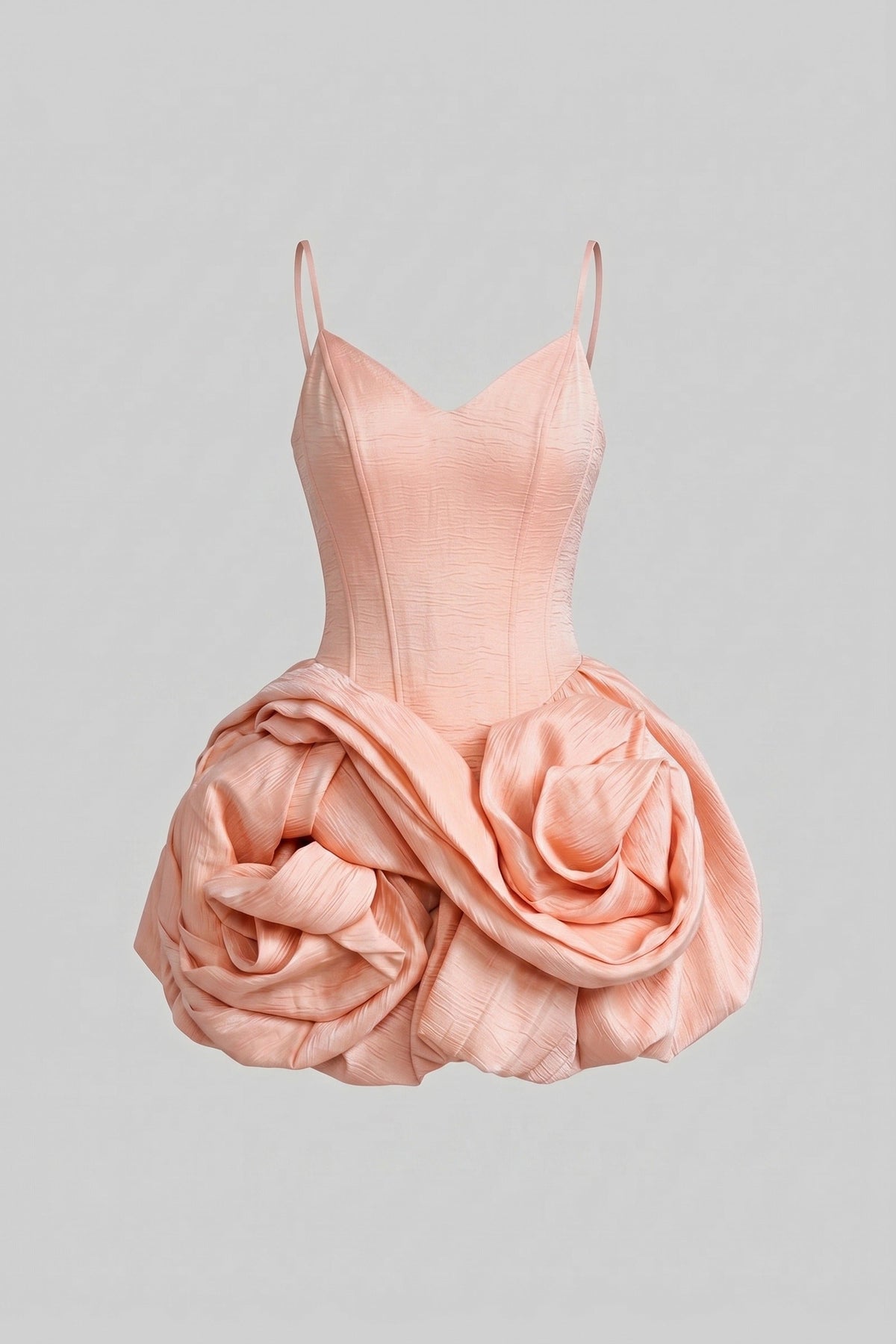 Spaghetti Strap V-Neck Corset Bodice Rosette Skirt Mini Dress 2