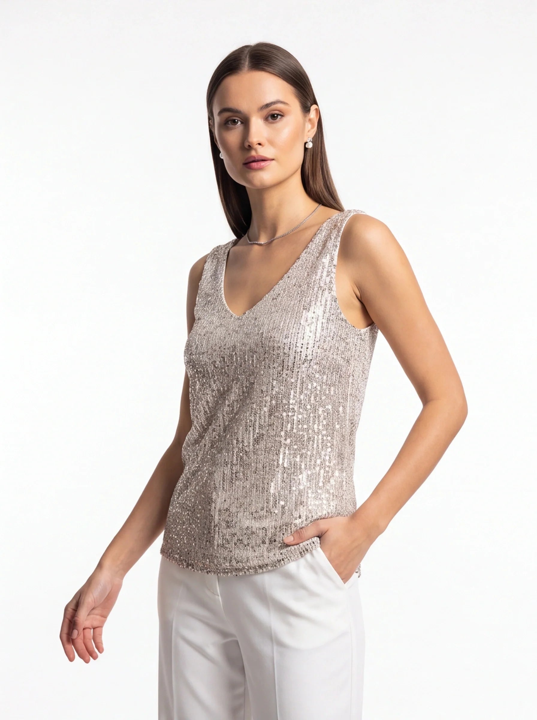 Elegant Shimmering Sequin Top with Comfortable Fit and Stylish Design - Jamota