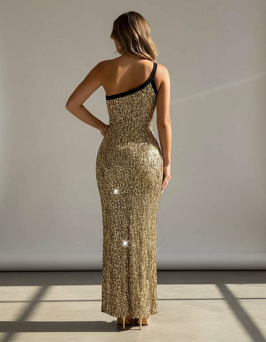 Glamorous Sequin Bodycon Midi Dress with Stretch Fit and Elegant Design
