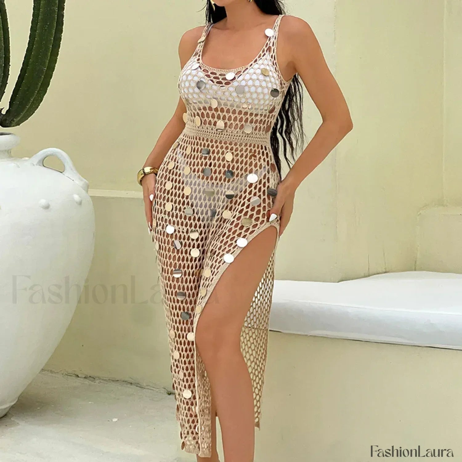 Glitter Hollow Out Cover Up