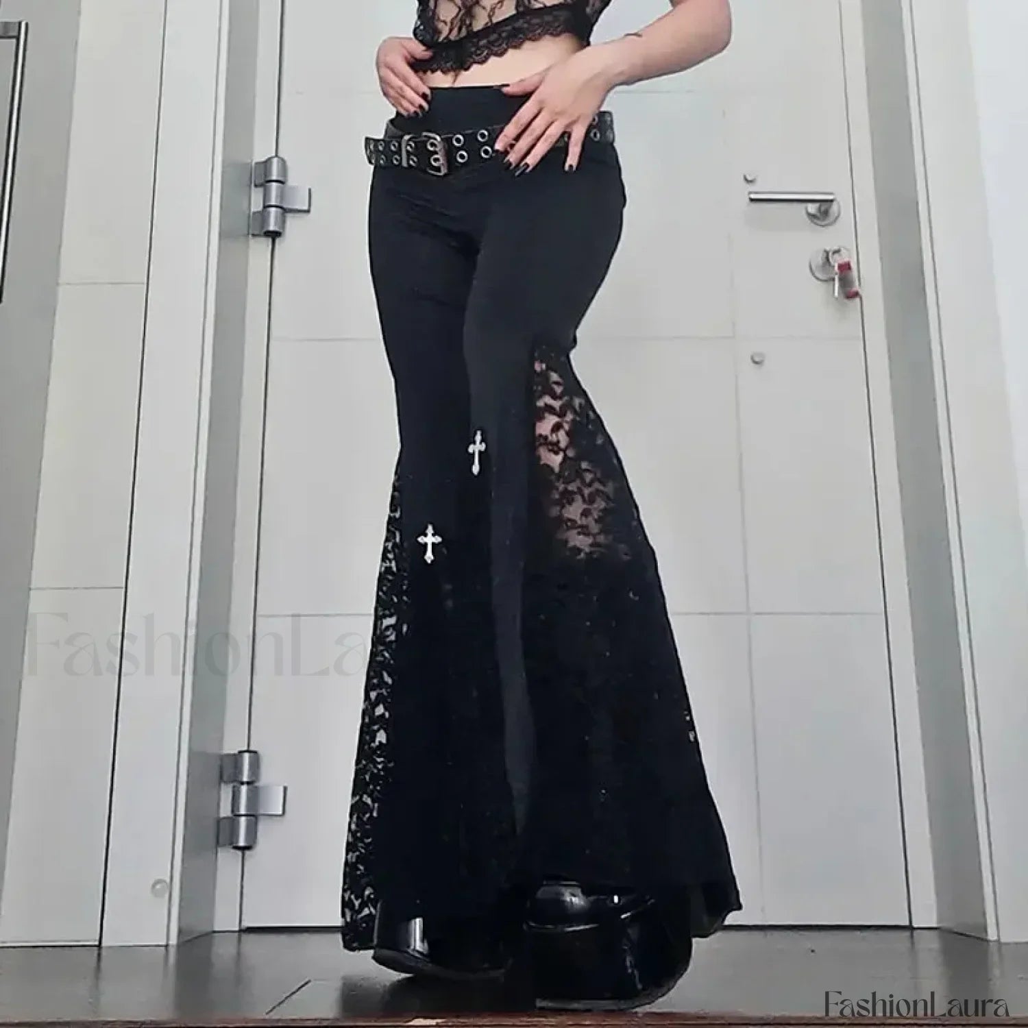 Goth Mall Flared Pants for Halloween