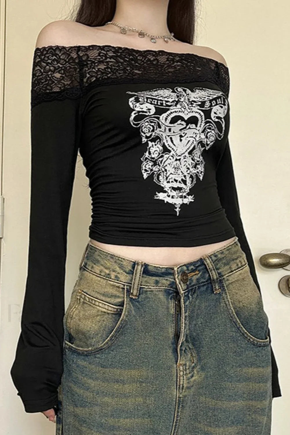 Gothic Colorblock Slim Fit T-Shirt