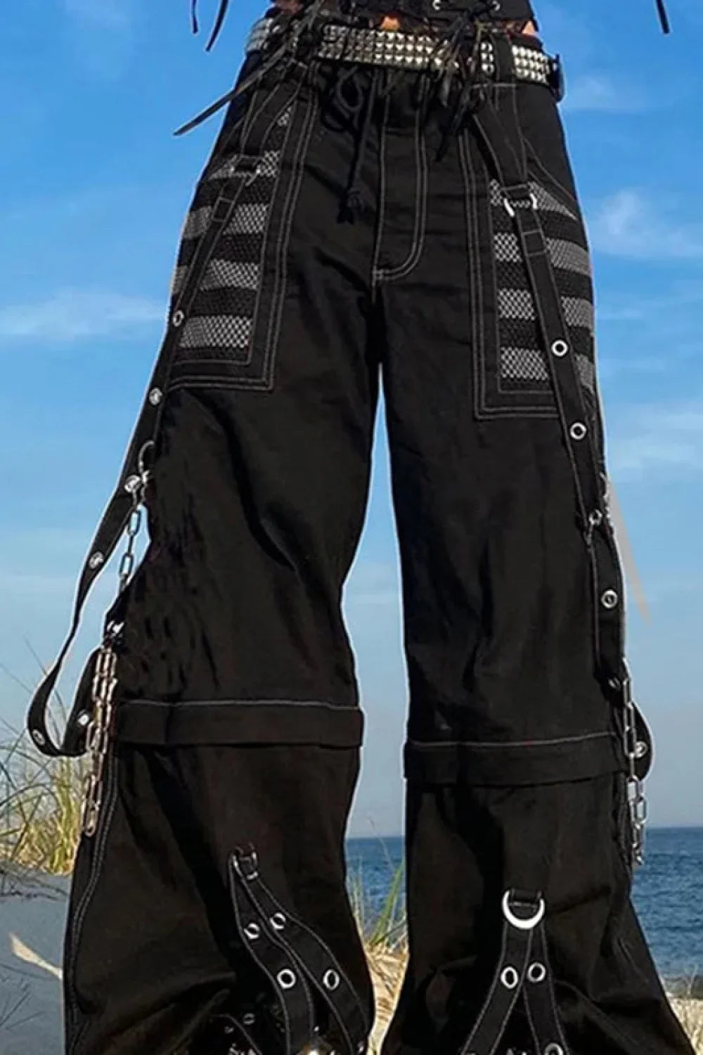 Gothic Wide Leg Cargo Jeans