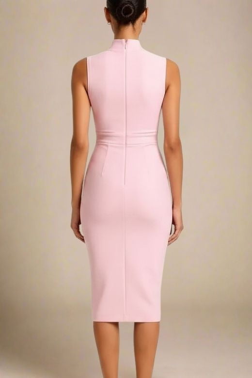 Grace Bandage Midi Dress - Dusty Pink