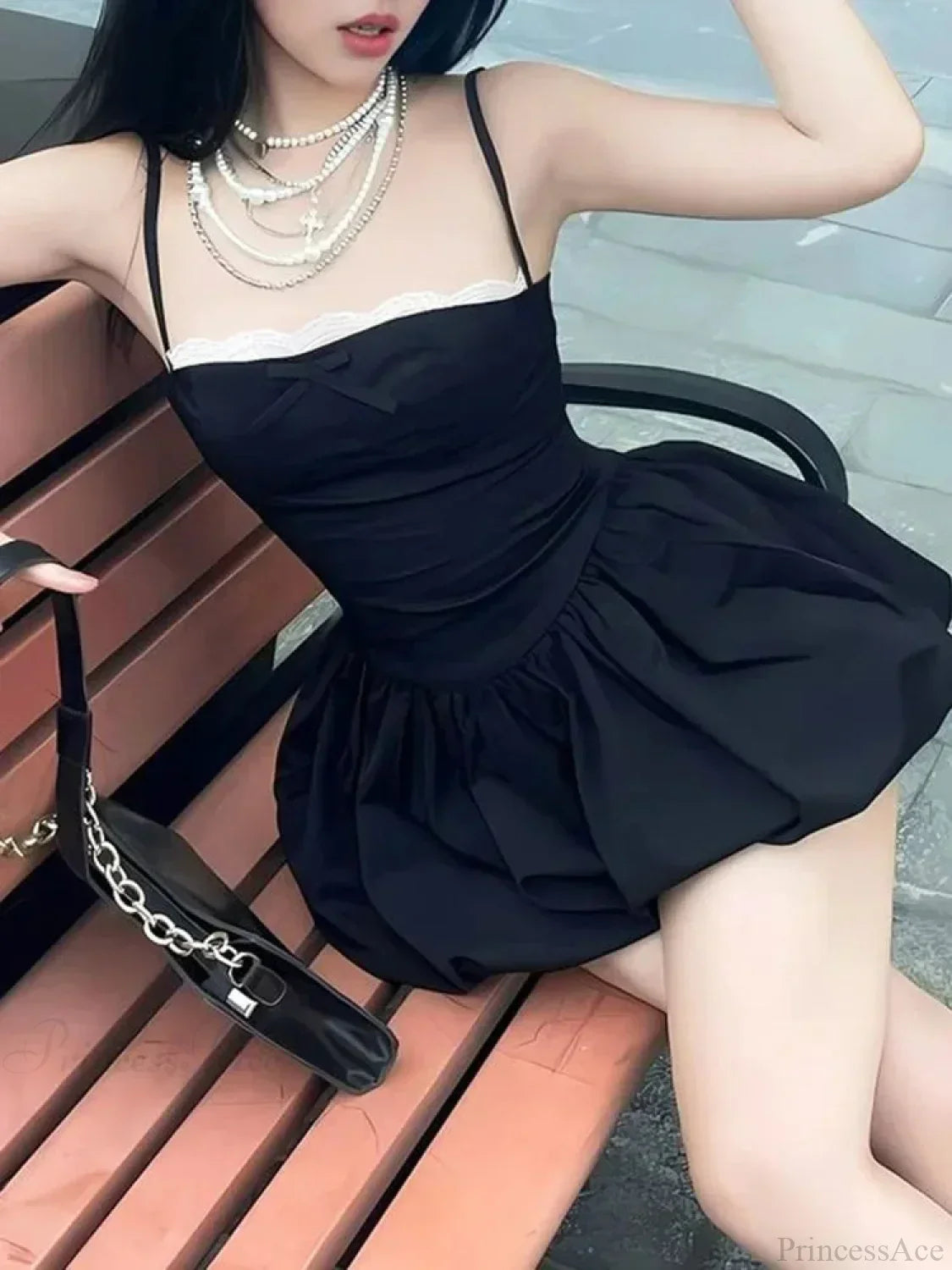 Graceful Lace Celebration Mini Dress - View 4