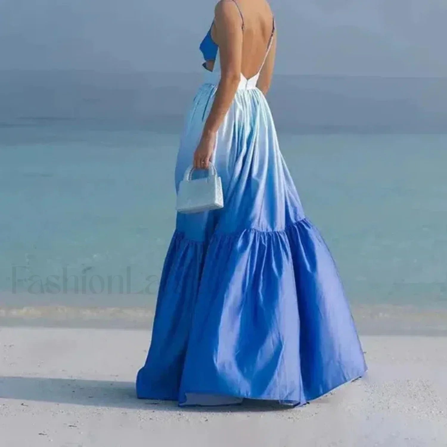 Gradient Sling Print Midi Maxi Dress