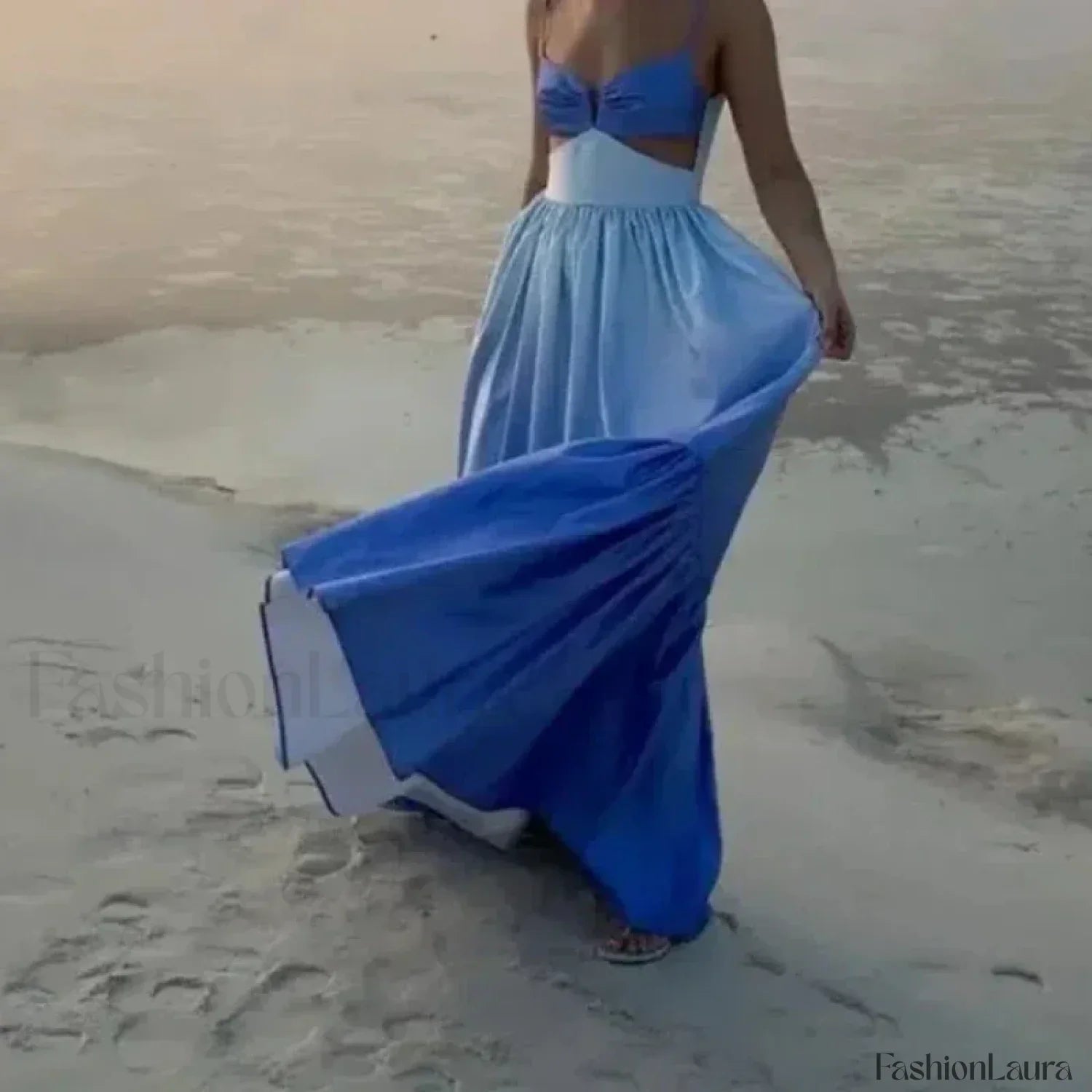 Gradient Sling Print Midi Maxi Dress