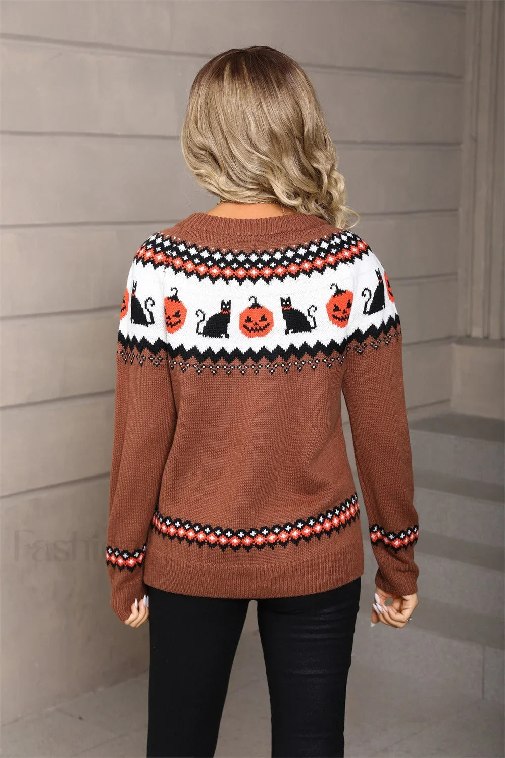 Graphic Pumpkin Halloween Sweater