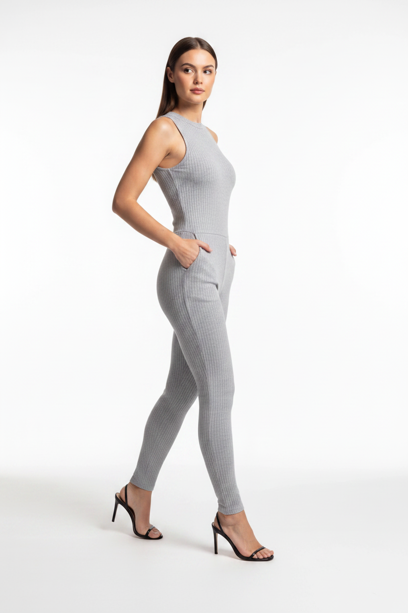 Elegant Black Jumpsuit for Women with Tailored Fit and Pockets