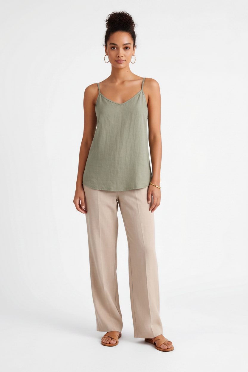 Chic Lightweight Linen Tank Top | Breathable Fabric & Versatile Design - Jamota