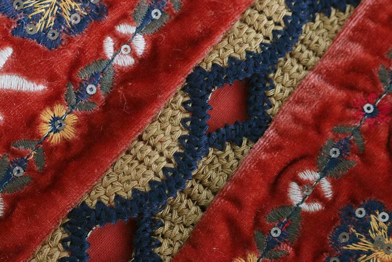Floral Embroidered Beaded Boho Waistcoat