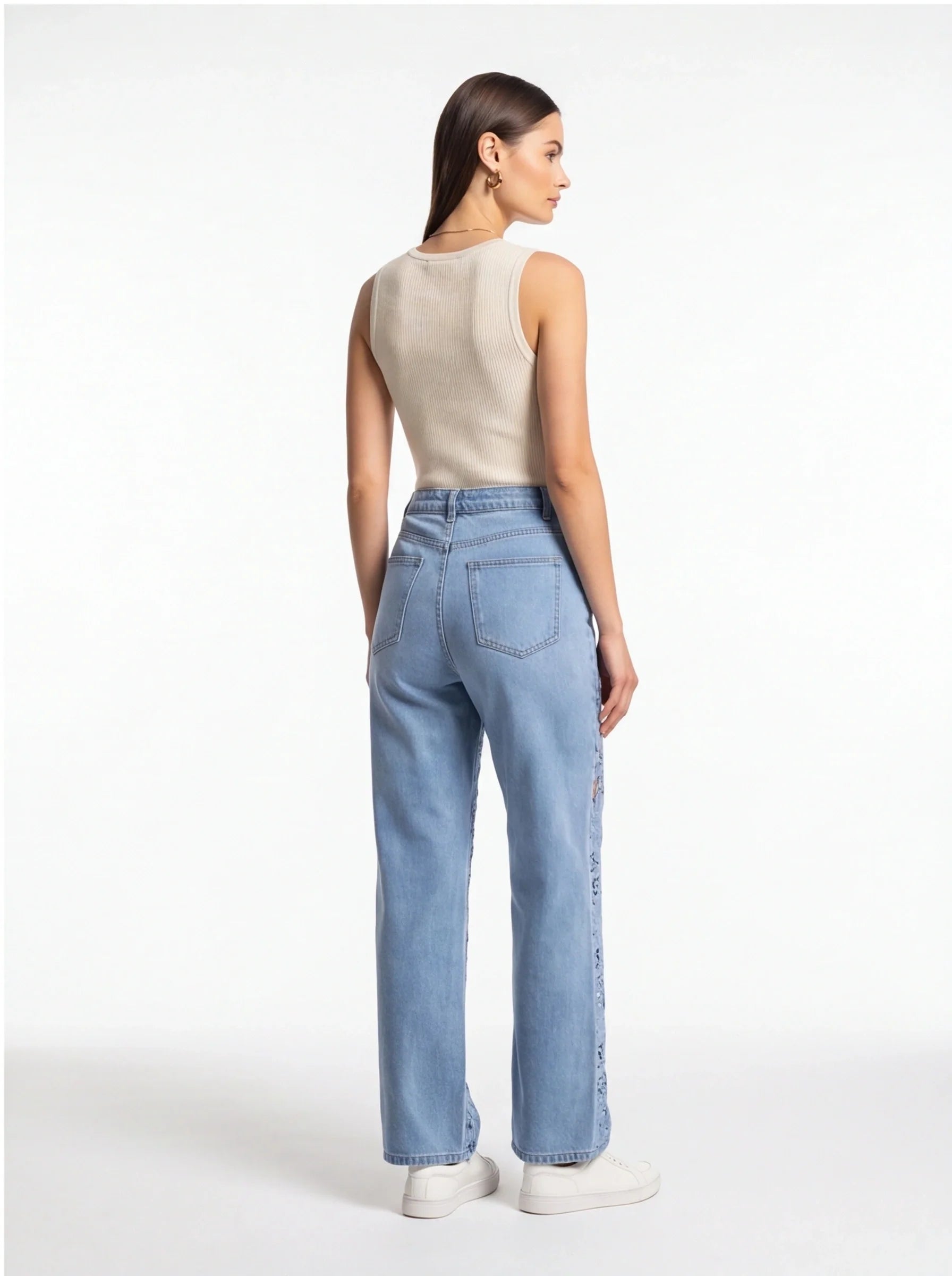 Jamota High-Waist Wide-Leg Jeans With Stretch Fabric For Comfort And Style Everyday Elegance