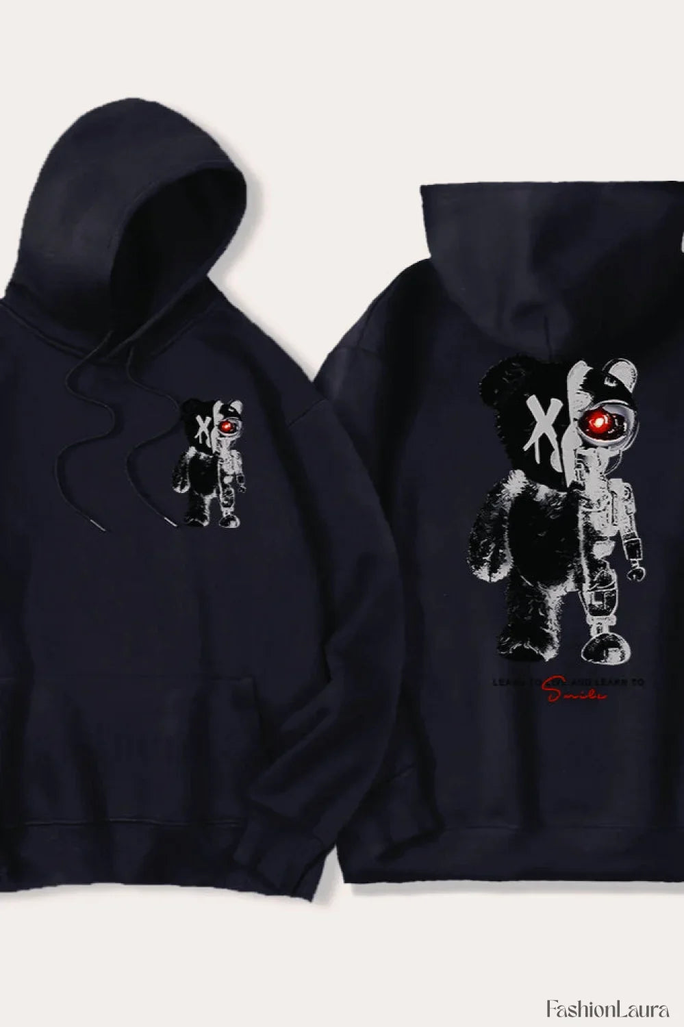 Half Teddy Bear Half Robotic Bear Hoodie