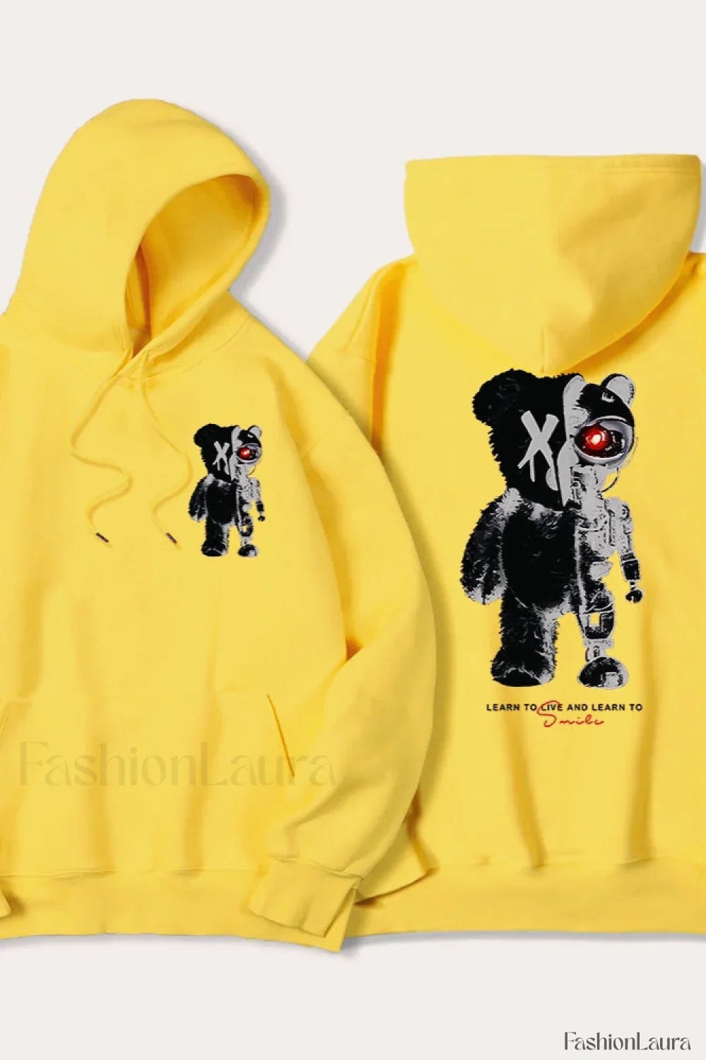 Half Teddy Bear Half Robotic Bear Hoodie