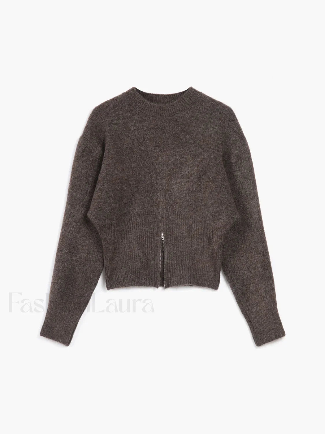 Half Zip Graceful Fuzzy Sweater
